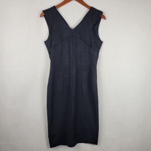 Vintage Thierry Mugler Fete Dress Size 9 Black Sleeveless Knee Length LBD France